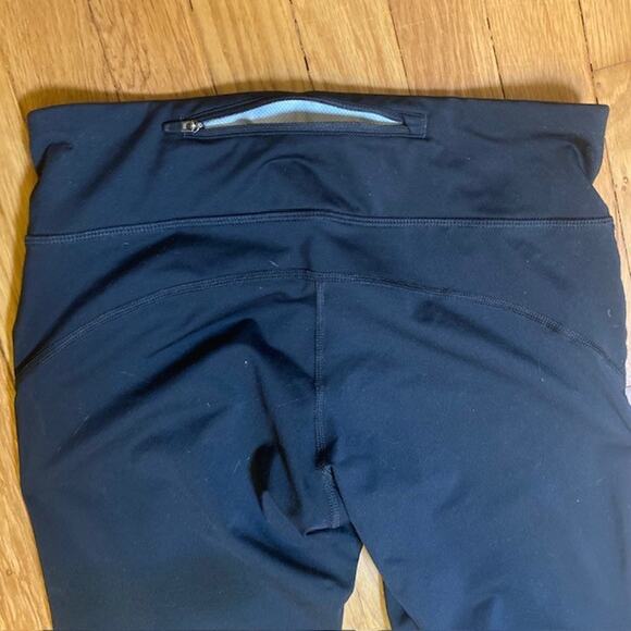 NIKE Womens Small Dri Fit 3/4 Black Leggings Drawstring Pockets Athleisure Sport - Picture 9 of 10